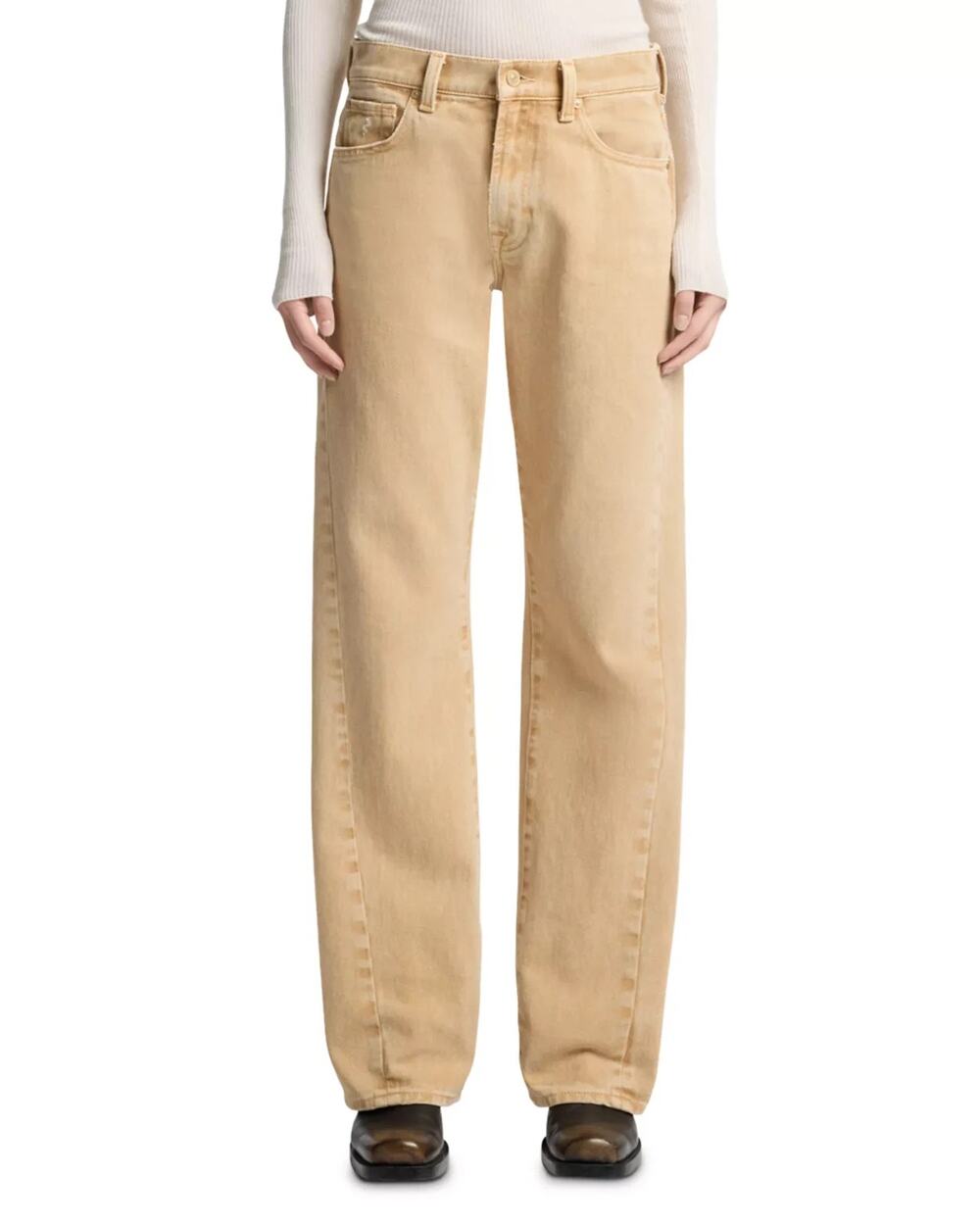 7 for All Mankind Twisted Tess Straight Fit Jeans Sandune Size 29 3447